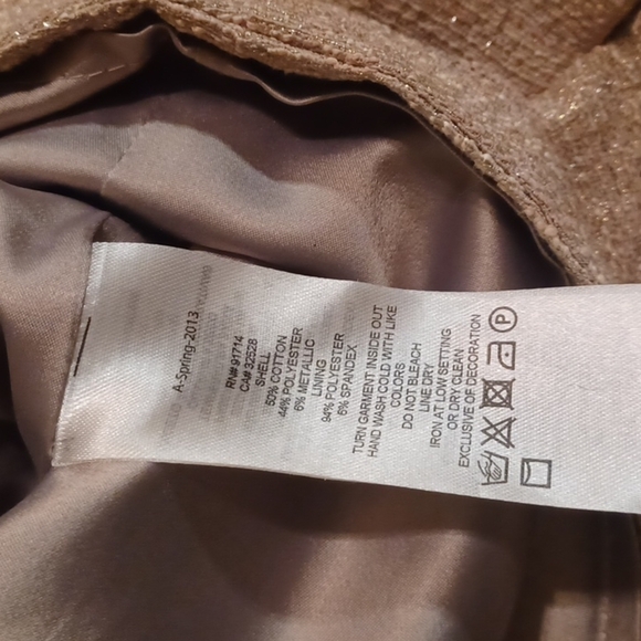 Anne Klein gold dress. No size tag, see measurements.  Great used condition. - Picture 10 of 16